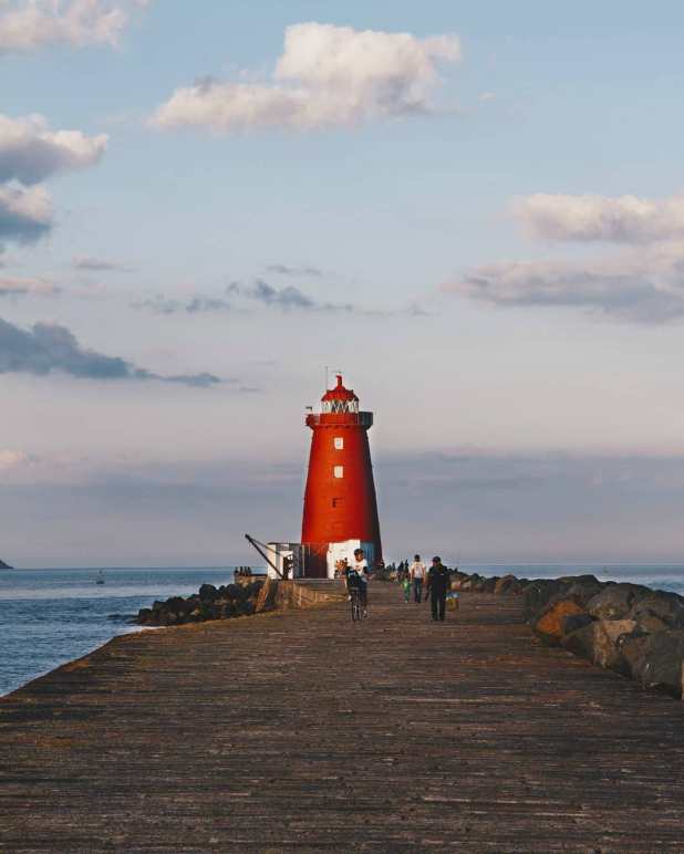 Poolbeg lighthouse in Dublin, Ireland
